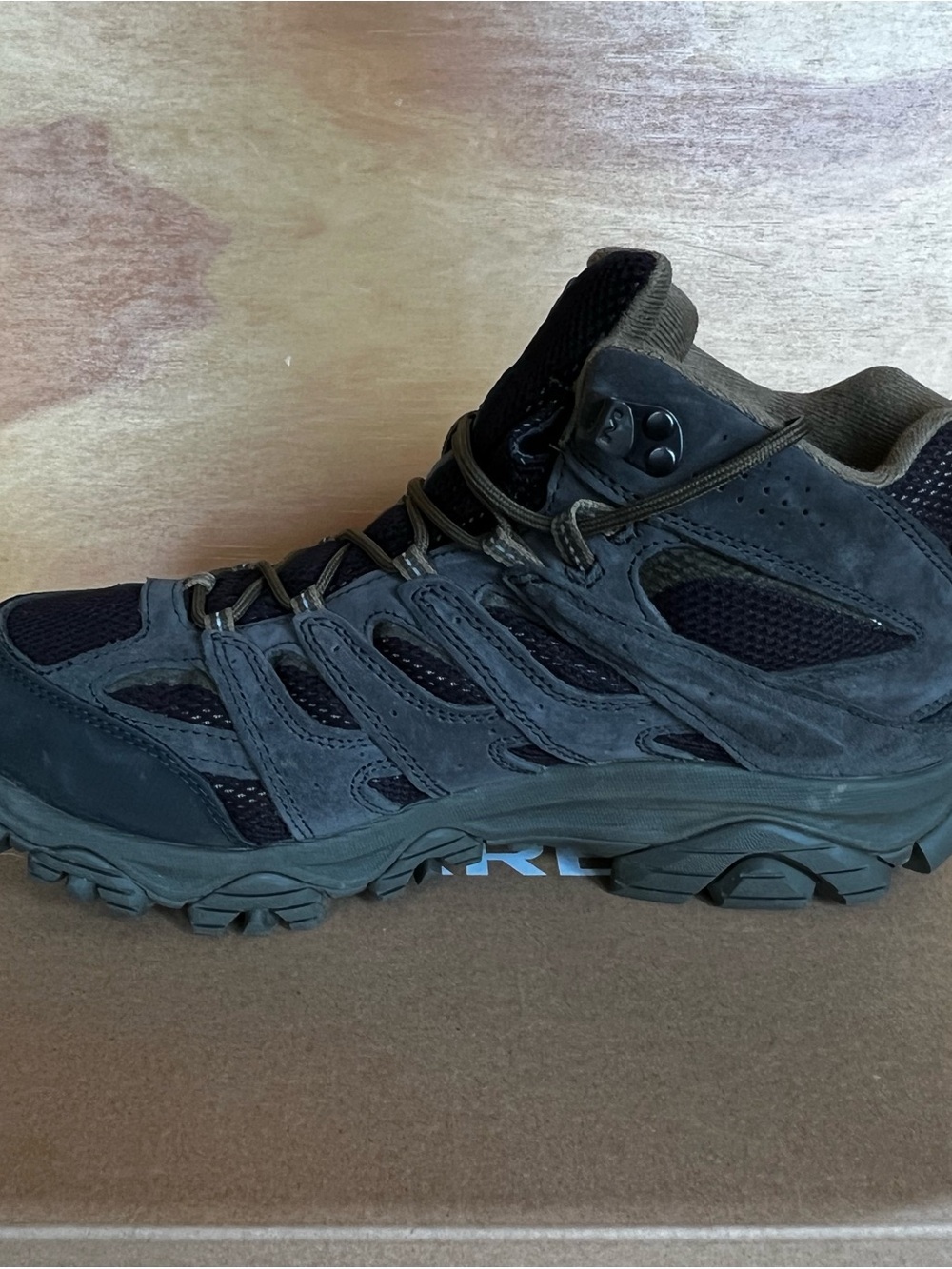 Merrell Men's Moab 3 Mid Black/Beluga Trail Shoes 10.5 Wide - Picture 3 of 5